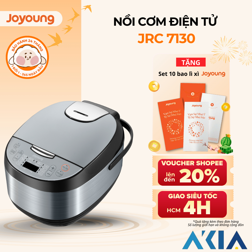 Nồi cơm điện tử Joyoung JRC-7130 - Dung tích 1.8L, Công suất 850W - Bản Tiếng Việt, BH 24 tháng