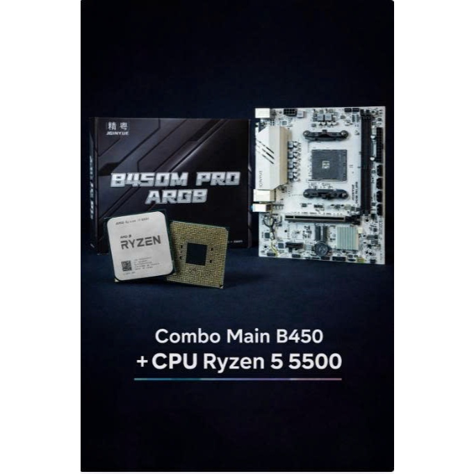 Combo AMD Main B450 + CPU Ryzen 5 5500 tray bảo hành 36 tháng - giá thợ