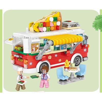 Bộ đồ chơi lắp ráp LOZ mini mô hình xe đồ ăn
