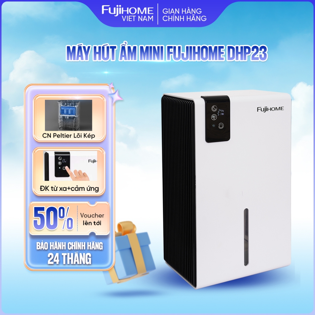 Máy hút ẩm công nghệ Peltier Lõi Kép 800ml/ngày Fujihome DHP23-MINI