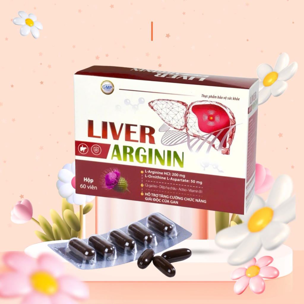 Viên uống giải độc gan Liver Arginin  DN , Hộp 60 viên, tăng cường chức năng gan