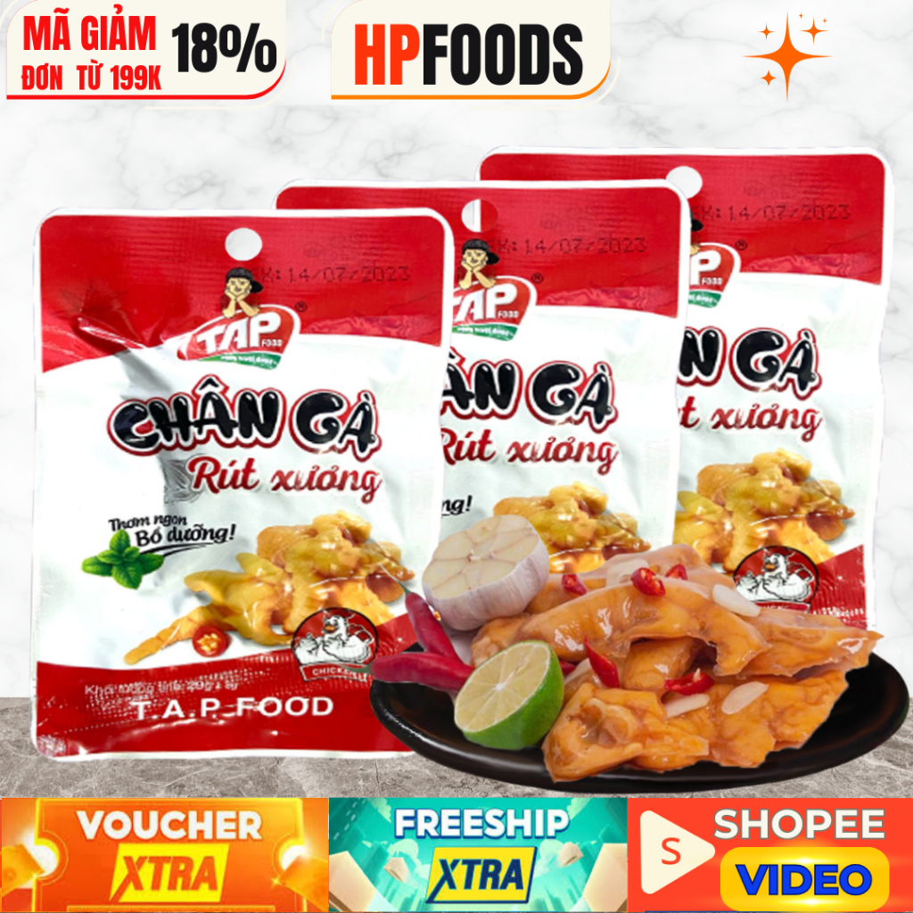 Combo 10 cái Chân gà rút xương Tapfood-Chân gà rút xương cay tương thơm ủ vị Tapfood