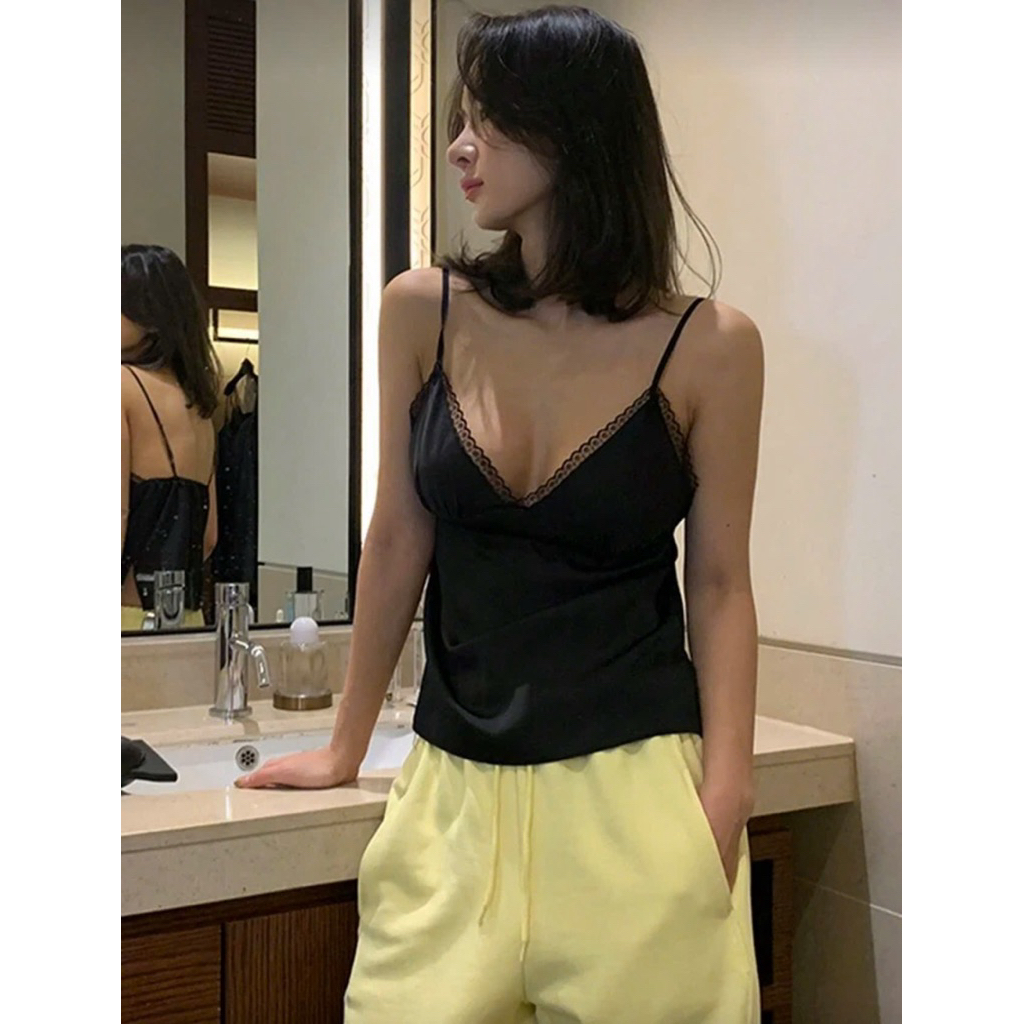 Áo Hai Dây Lụa Phối Ren Sang Trọng CoCoMin - Áo Kiểu Nữ Thời Trang | BigBuy360 - bigbuy360.vn