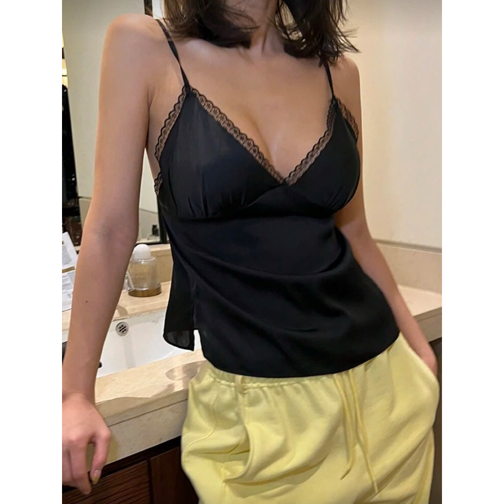 Áo Hai Dây Lụa Phối Ren Sang Trọng CoCoMin - Áo Kiểu Nữ Thời Trang | BigBuy360 - bigbuy360.vn