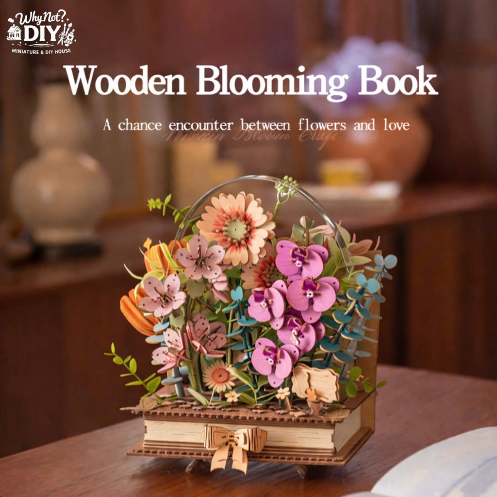 Bộ Mô Hình Gỗ 3D “Cuốn Sách Nở Hoa” - Rowood Wooden Blooming Book