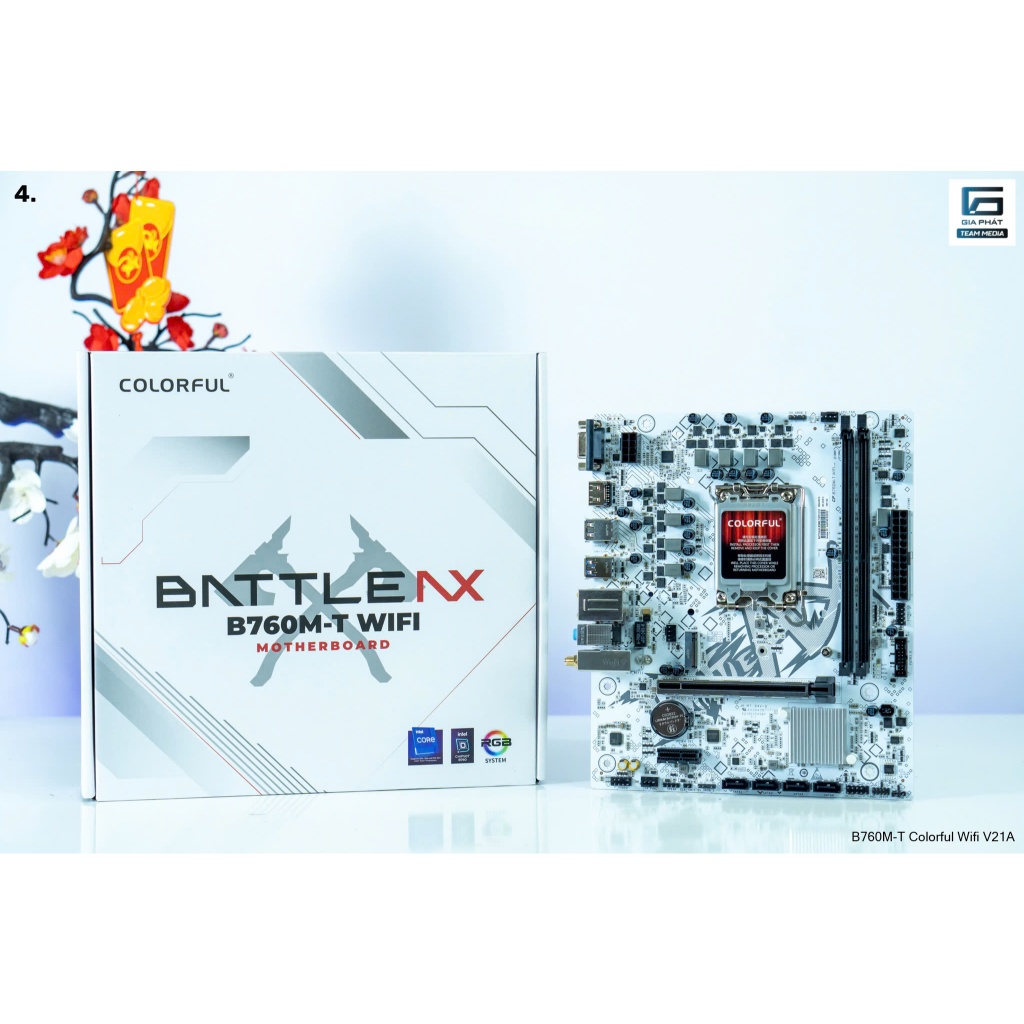 Main H610 B760 Wifi Colorful Battle AX new chính hãng Full Vat, Mainboard H610M-E B760M-T 1700 White