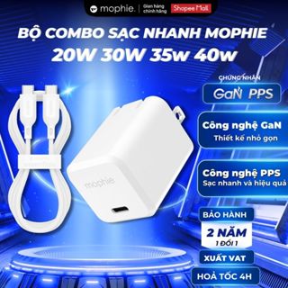 Bộ Combo sạc nhanh Mophie PD 20w/30w/35w/40w GaN Type C - Cho ip 6 đến ip 17 Series - Bảo hành 24 tháng