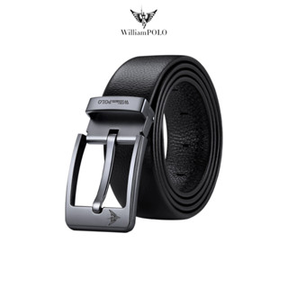 [Quà tặng cao cấp] Thắt lưng nam da bò Williampolo khóa gài cao cấp, sang trọng POLO20030P