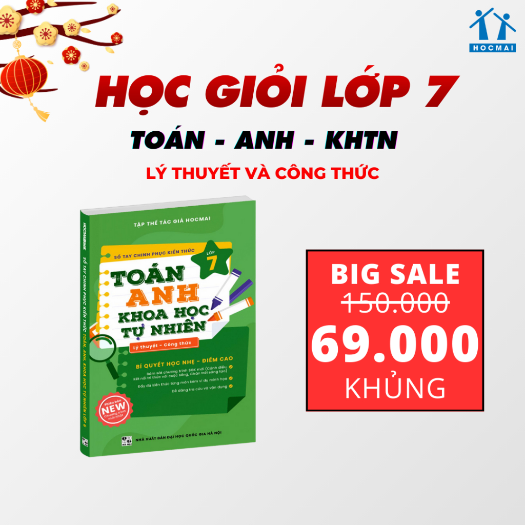 Lớp 7 - Sách Sổ tay chinh phục kiến thức Toán - Anh - KHTN lớp 7 - Theo chương trình mới