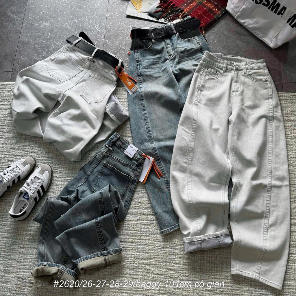 Quần Jean cao cấp baggy màu xanh size 28 -7NM