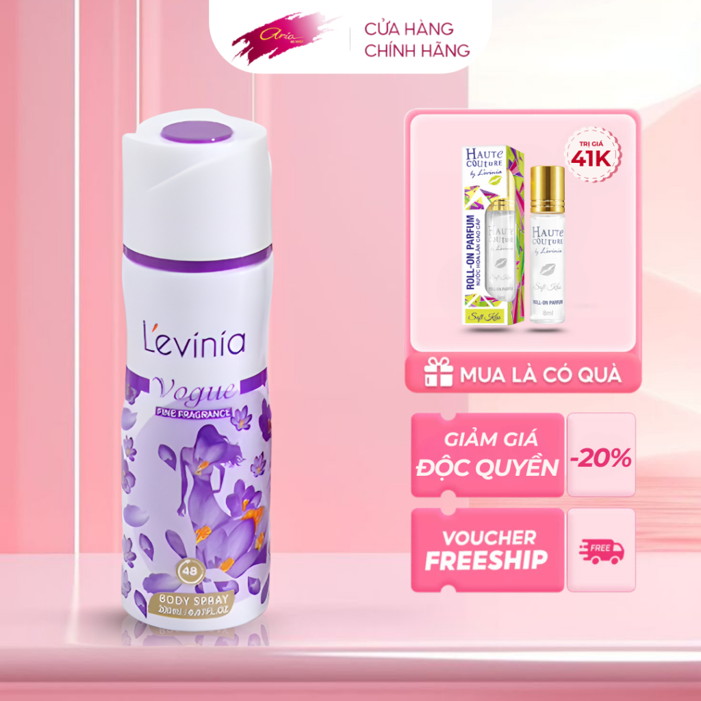 Xịt Khử Mùi Toàn Thân Hương Nước Hoa VOGUE L'evinia 200ml