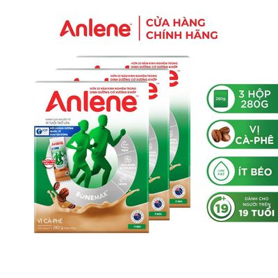 [KOL] Combo 3 Sữa bột Anlene cà phê hộp 280g