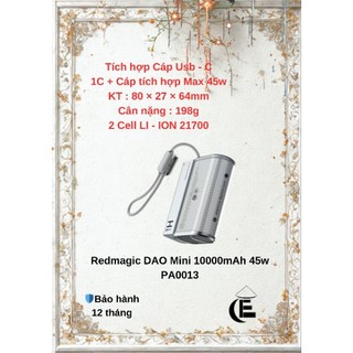 SDP Redmagic DAO Mini 10000mAh 2C 45w PD3.0 / PPS / QC3.0 PA0013