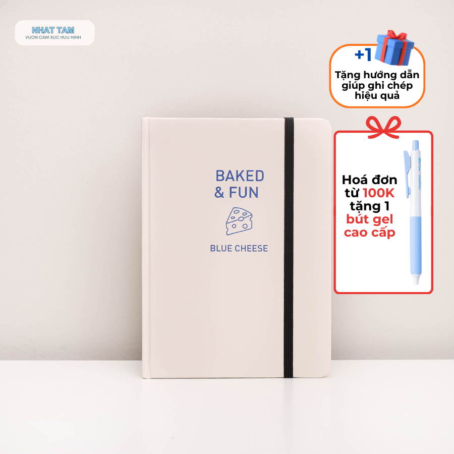 Sổ tay dotgrid 100gsm A5 Crabit bullet journal - Baked&Fun Blue Cheese