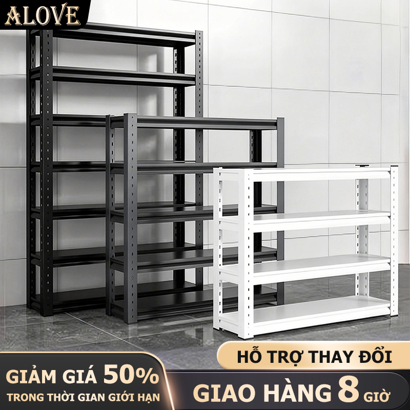 ALOVE Kệ sắt v lỗ nhiều tầng để đồ đa năng thép dày chịu tải cao chống gỉ điều chỉnh chiều cao