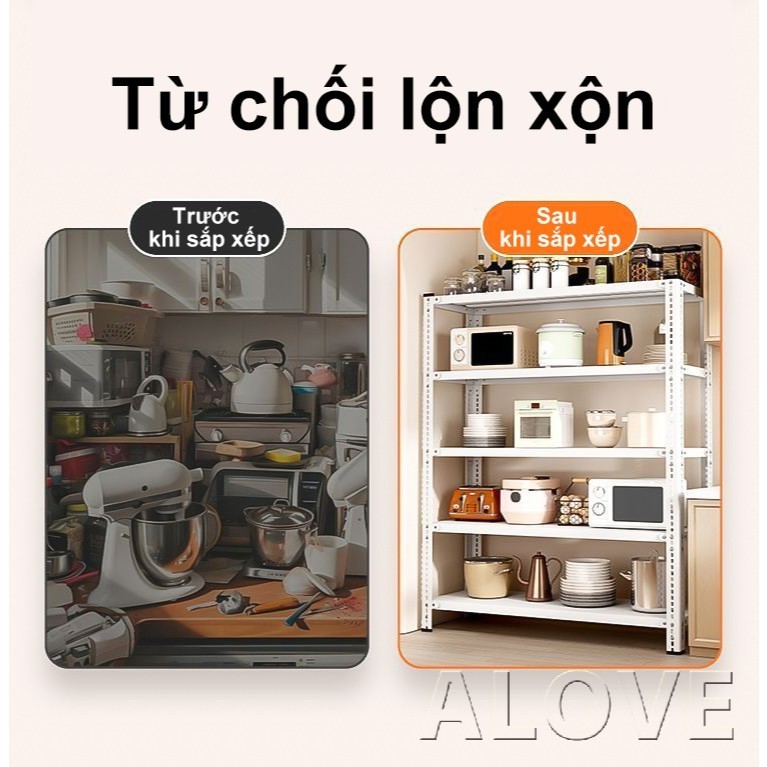 ALOVE Kệ sắt v lỗ nhiều tầng để đồ đa năng thép dày chịu tải cao chống gỉ điều chỉnh chiều cao | BigBuy360 - bigbuy360.vn