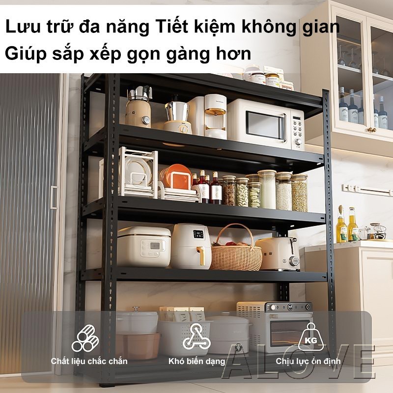 ALOVE Kệ sắt v lỗ nhiều tầng để đồ đa năng thép dày chịu tải cao chống gỉ điều chỉnh chiều cao | BigBuy360 - bigbuy360.vn