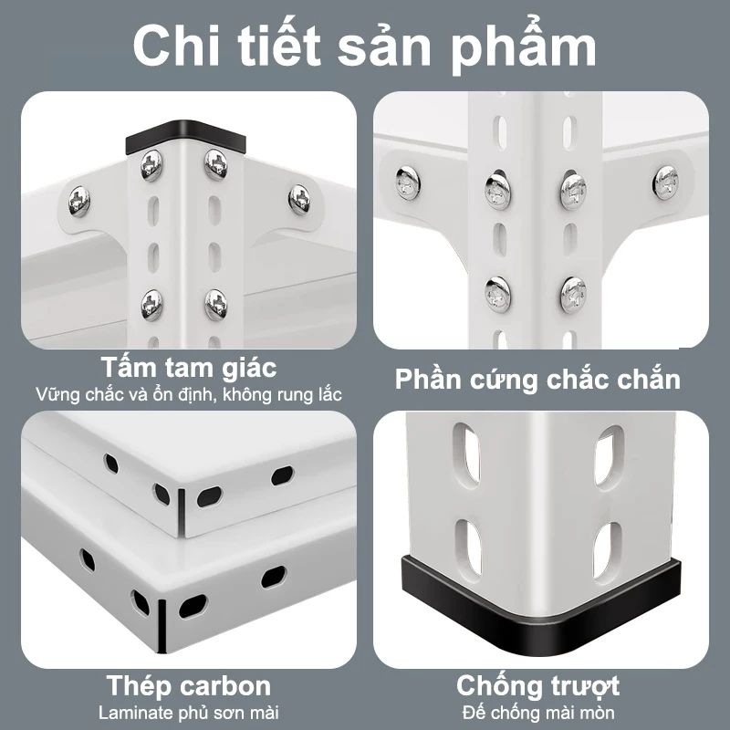 ALOVE Kệ sắt v lỗ nhiều tầng để đồ đa năng thép dày chịu tải cao chống gỉ điều chỉnh chiều cao | BigBuy360 - bigbuy360.vn
