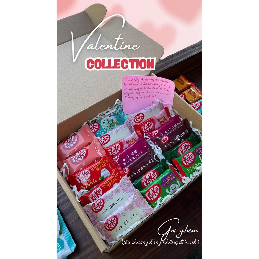 Set quà tặng xinh iu Valentine's day. Set socola Kitkat nội địa Nhật