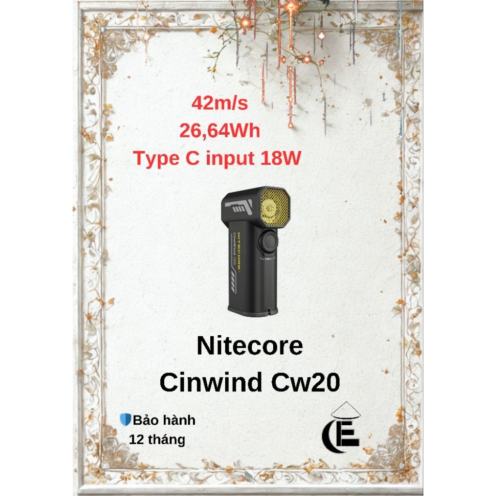 Máy thổi khí, Quạt Cầm tay Jet Fan đa chức năng Nitecore CW20 CineWind 2025