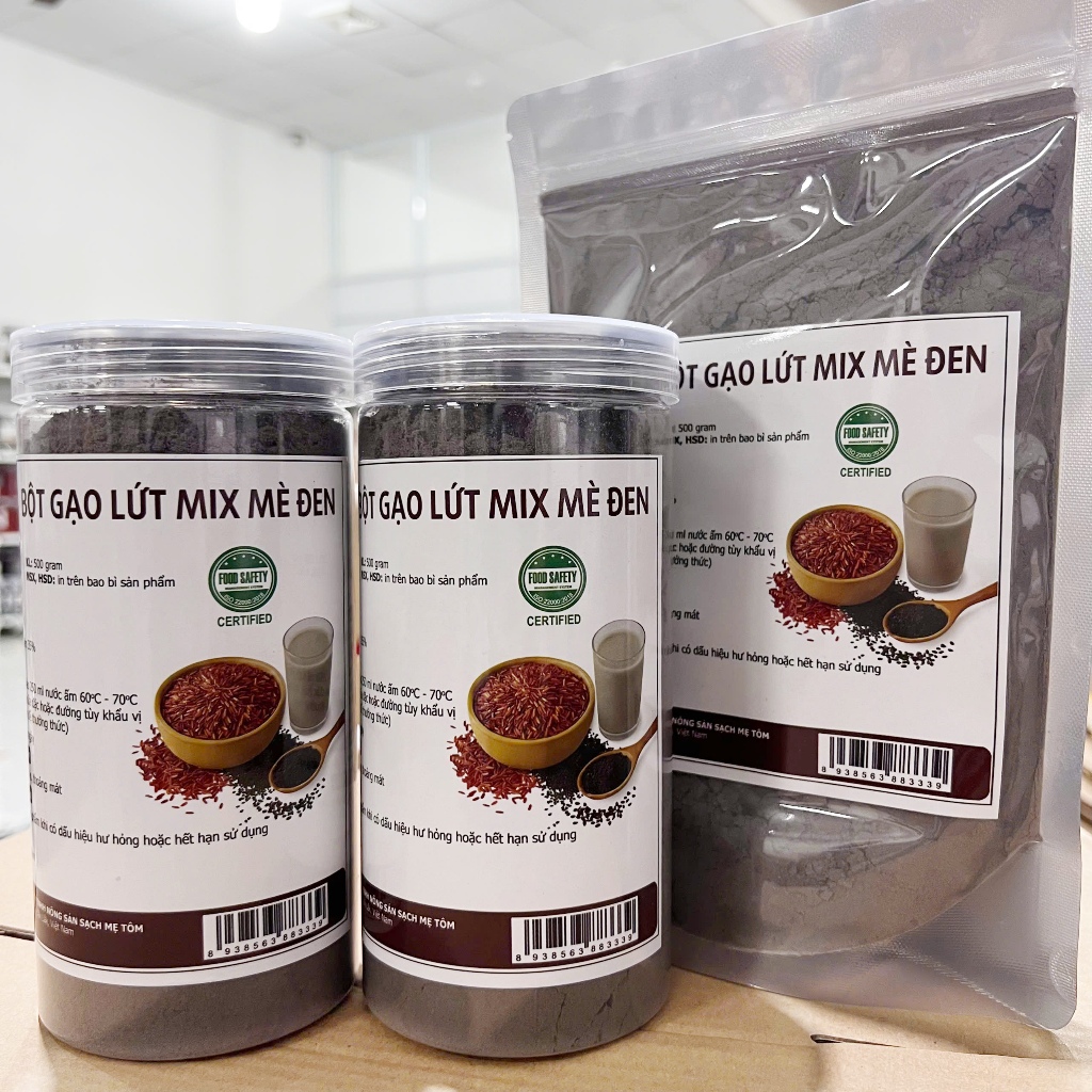 500GRAM BỘT GẠO LỨT MIX MÈ ĐEN shop Mẹ Tôm (BỘT MÈ ĐEN GẠO LỨT HUYẾT RỒNG) CÓ XUẤT HÓA ĐƠN CÔNG TY