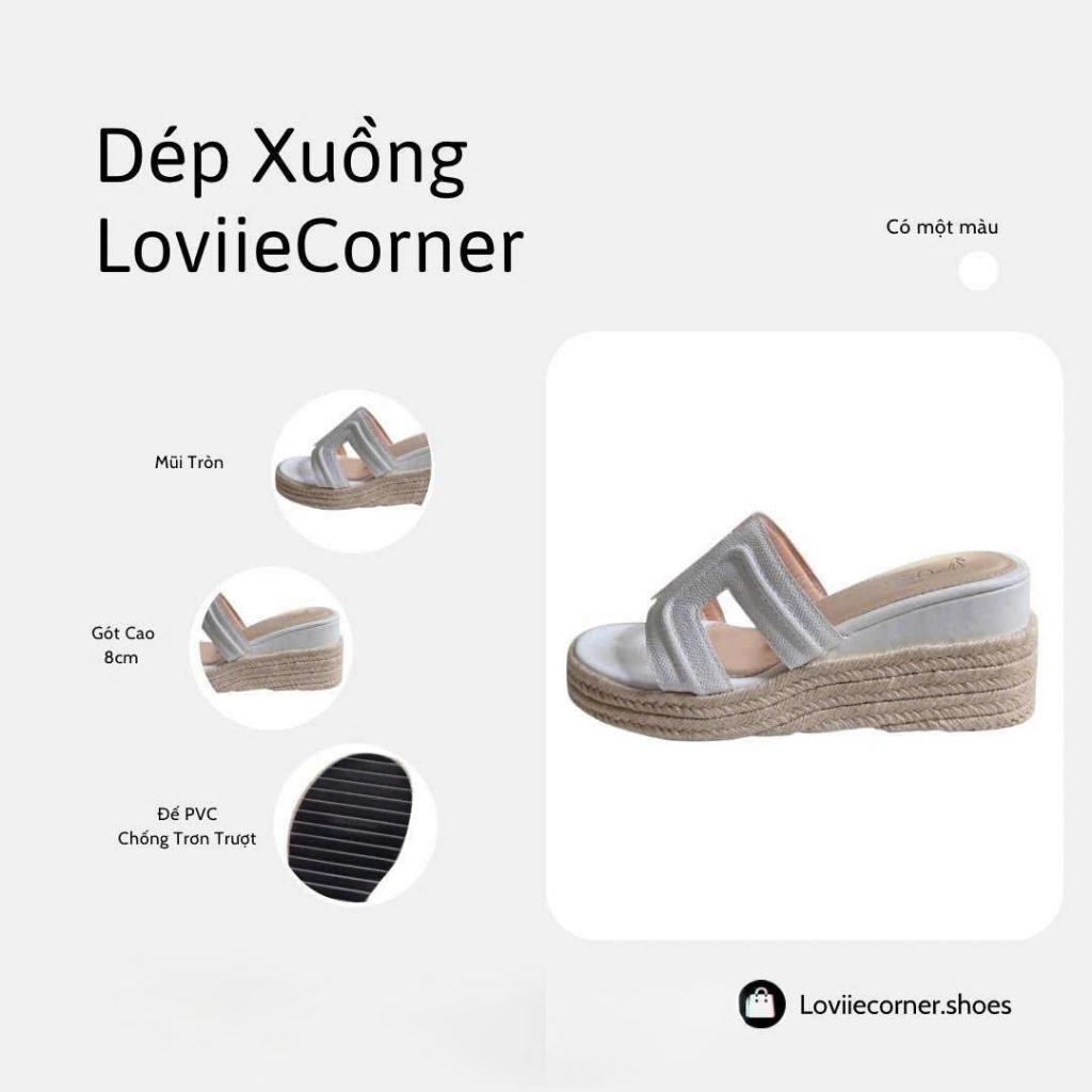 LOVIIECORNER - XUỒNG NỮ THỜ TRANG QUAI NGANG TRẺ TRUNG - XUỒNG NỮ VIỀN CỐI CAO 7CM -9CM -  D251016 -