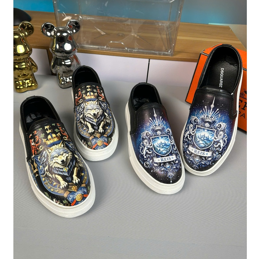 Giày nam lười slipon, giày boy phố DG bản hàng QC 3D cao cấp