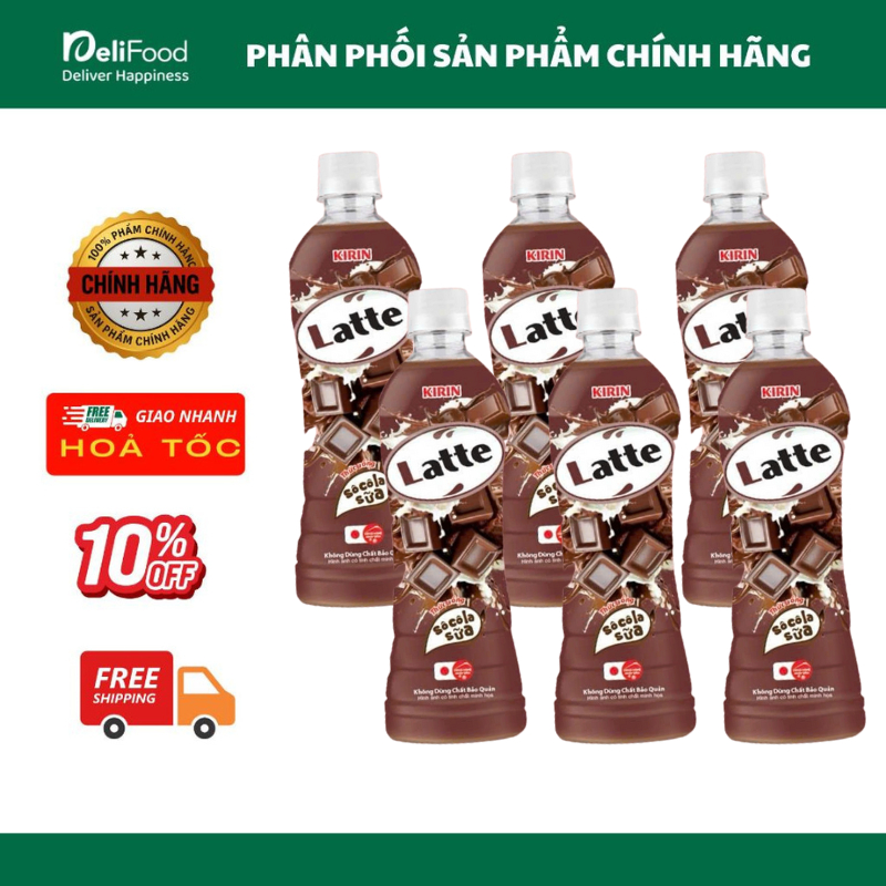 Lốc 6 chai Thức uống Latte vị socola Chai 440ml