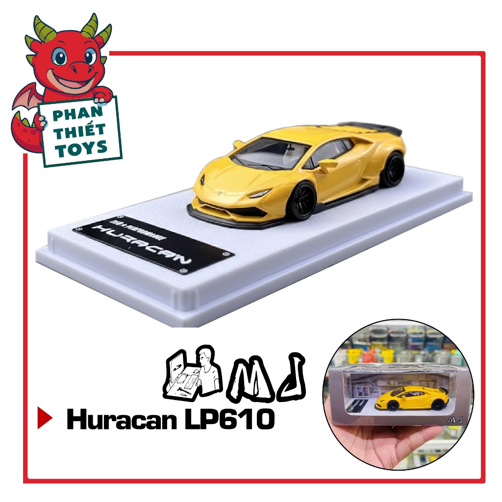 Mô hình xe ô tô Lamboghini Huracan LP610 Miura LB Works tỉ lệ 1:64 resin Mj model OT64544