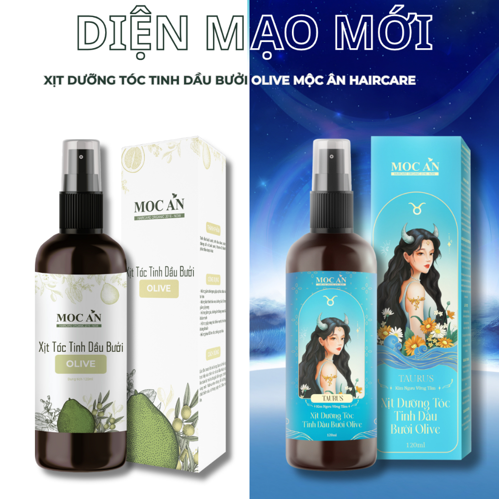Xịt Dưỡng Tóc MOC AN HAIRCARE ORGANIC 2016 - NOW Chiết Xuất Tinh Dầu Vỏ Bưởi Da Xanh & Olive 120ml