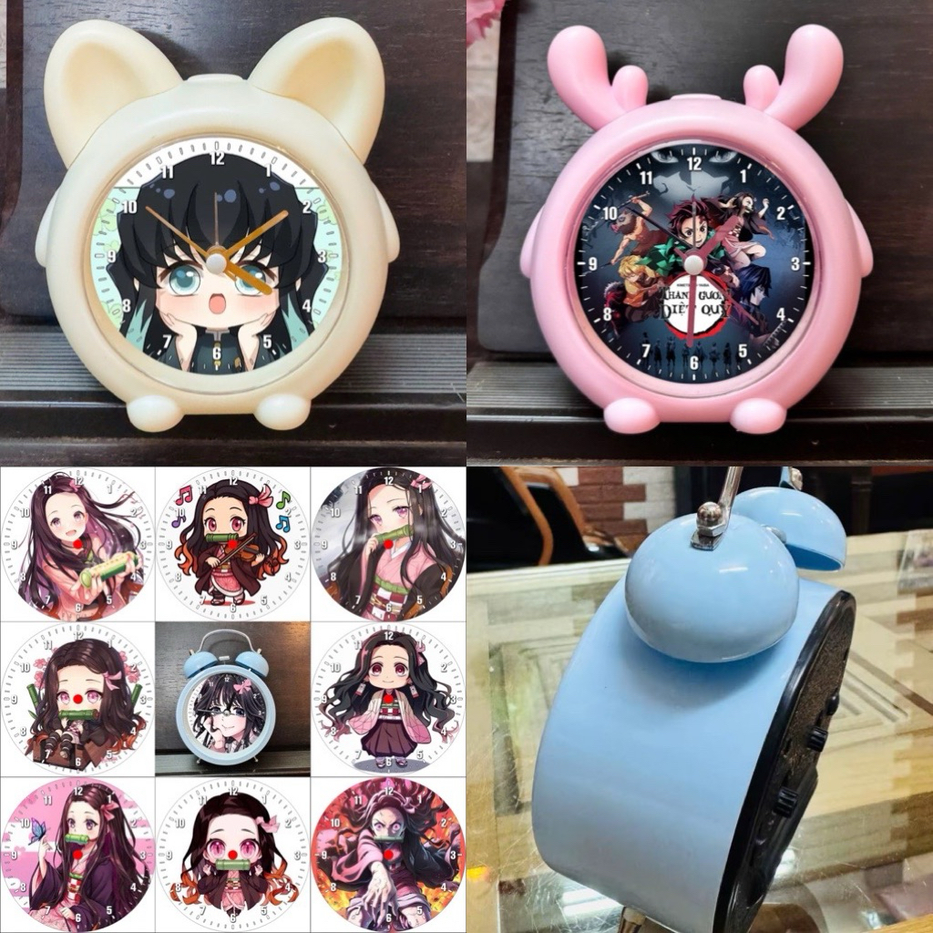 Đồng hồ báo thức kamado nezuko có đèn / đồng hồ để bàn kamado nezuko kimetsu no Yaiba