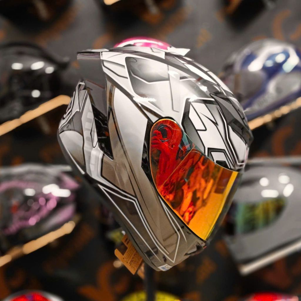 Royal M266 Dán Tem Bạc Mũ Bảo Hiểm Full Face 2 Kính Bảo Vệ Đầu Lái Xe Thiết Kế Mạnh Mẽ Chắc Chắn Cản