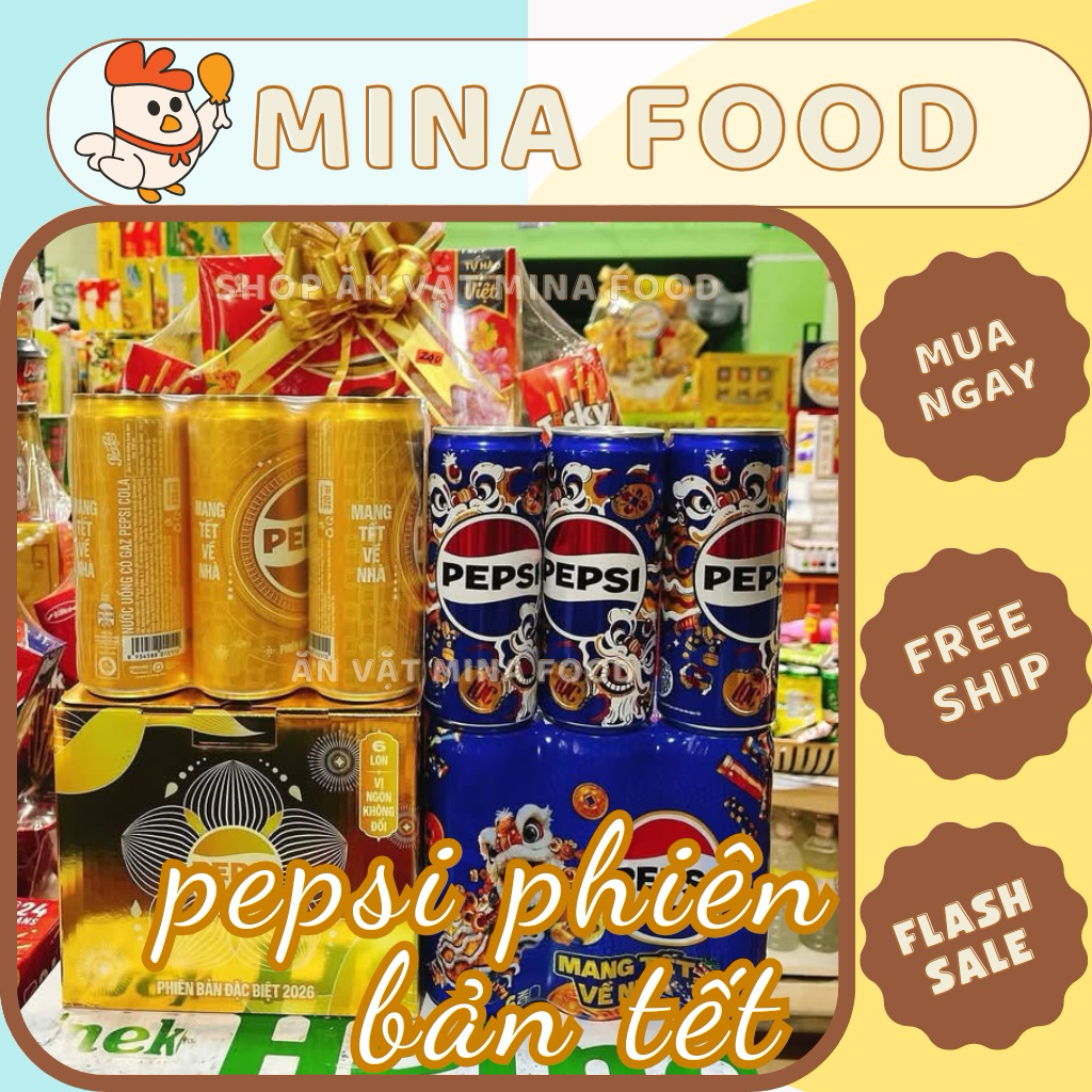 Pepsi vàng, xanh phiên bản đặt biệt  320ml [ 1 thùng 24 lon]