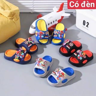 [ CÓ ĐÈN PHÁT SÁNG ] Dép siêu nhân cho bé trai siêu nhẹ siêu êm size từ 24-35