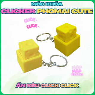 Móc Khóa Clicker Phô Mai Cute - Ấn Kêu Click Click - Đồ Chơi Ấn Vui Tay - Fidget Toy