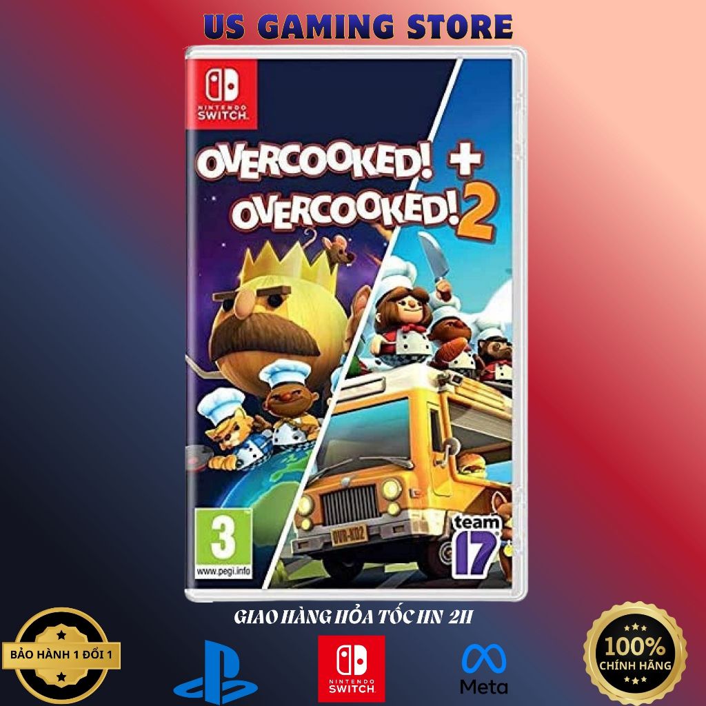 Băng game Nintendo Switch : OVERCOOKED! + OVERCOOKED! 2