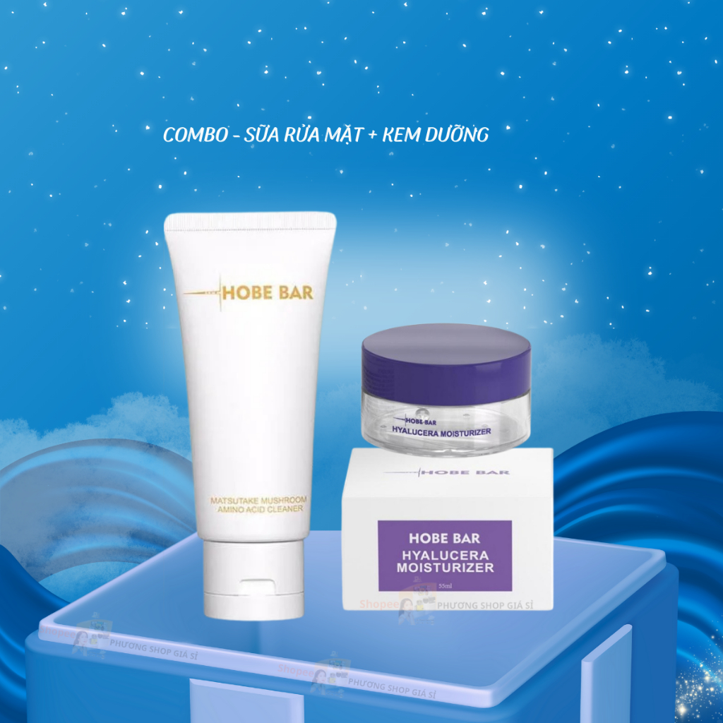 Combo Hobebar - 1 Sữa Rửa Mặt 50ml + 1 Kem Dưỡng Sáng Da 55ml