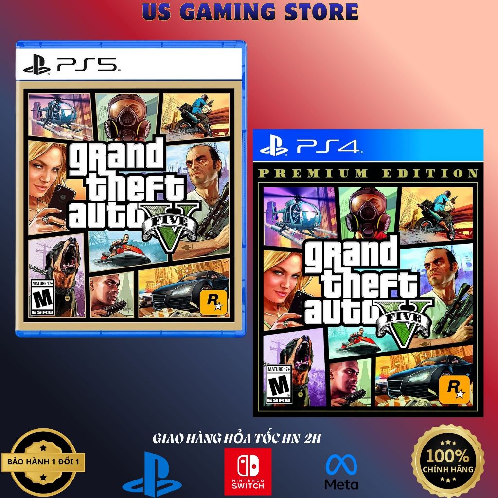 Đĩa Game Grand Theft Auto V Premium Edition (GTA 5) PlayStation 5