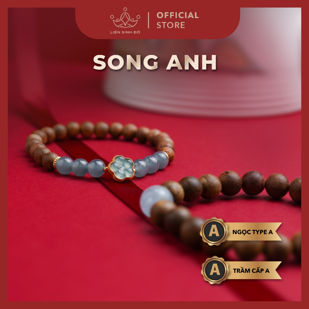 [TRẦM CẤP A] Vòng Tay Trầm Hương Phối Lam Ngọc Kết Hợp Charm Cao Cấp - Song Anh | Liên Sinh ĐôI.THÔN