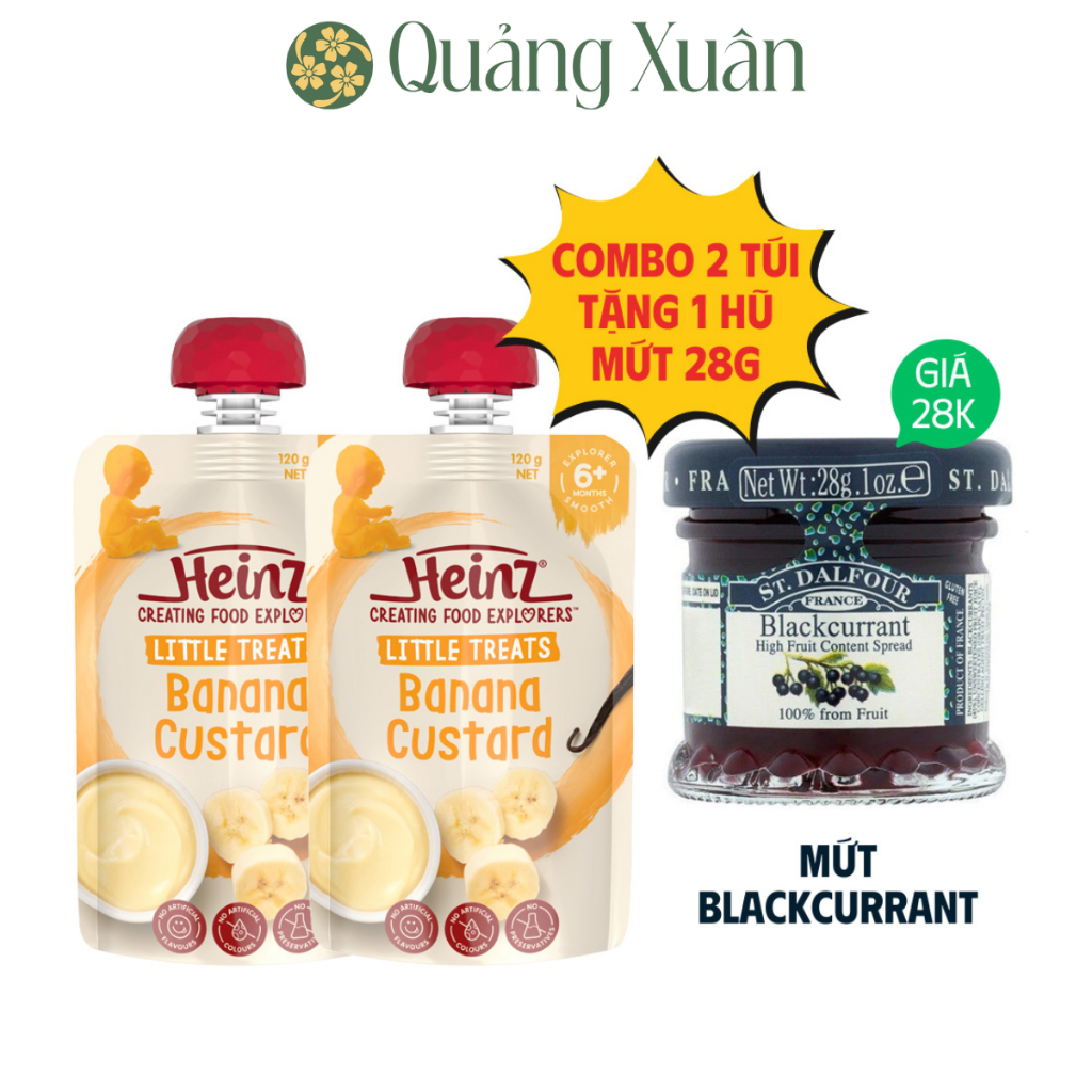 [HSD: 09/2026] Túi Custard Chuối HEINZ 120g  [váng sữa Heinz]