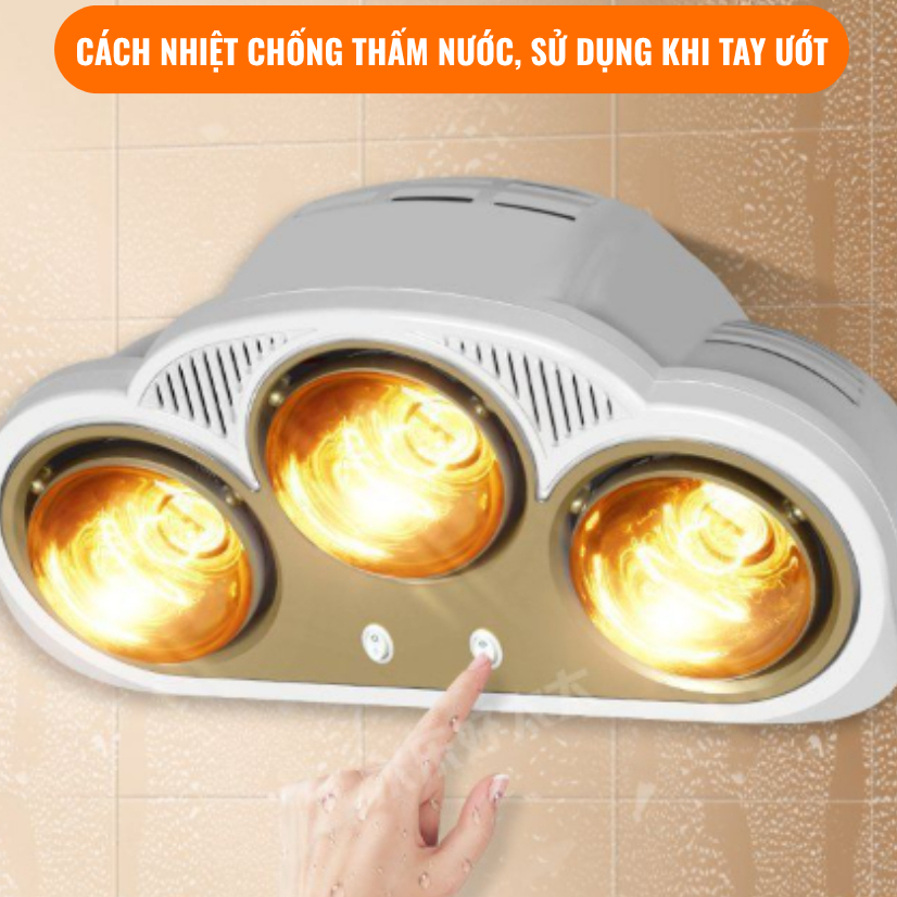 [Xả kho, cắt mã] Đèn Sưởi Nhà Tắm 2 Bóng Và 3 Bóng, Chống Ẩm, Cách Điện, Chống Cháy Nổ Khos