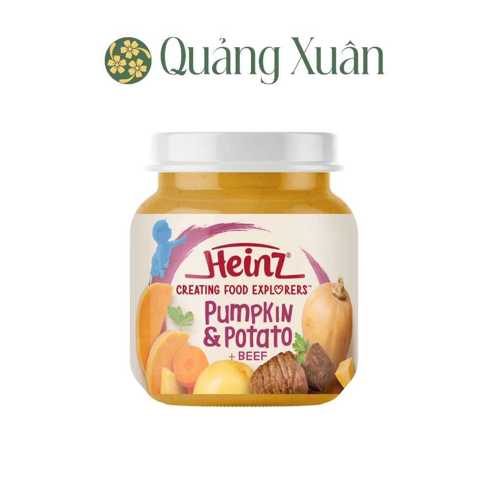 Hũ ăn dặm HEINZ [Mix nhiều vị: Bí Đỏ, Khoai Tây & Bò Nghiền; Lê; Táo] [HSD: 02/2027]