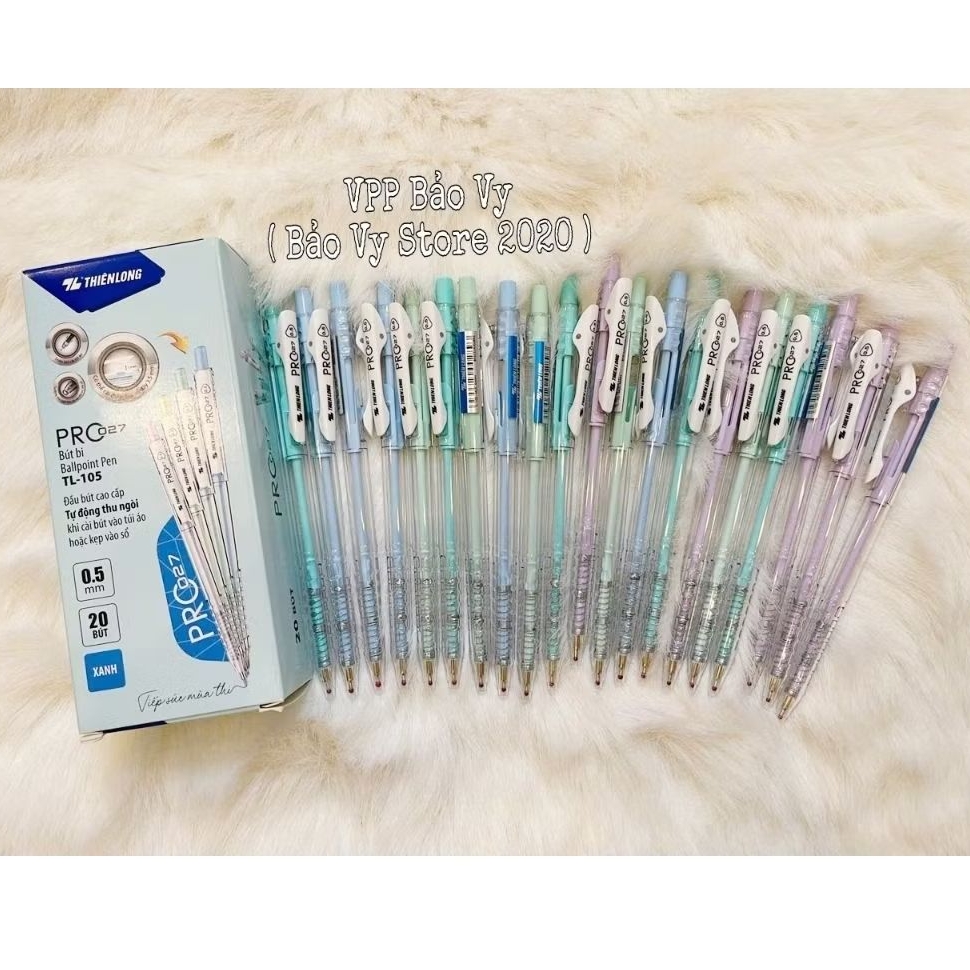 Bút bi mực xanh Thiên Long Pro 027 ngòi 0.5mm ( đầu ngòi cao cấp, viết êm,mượt )