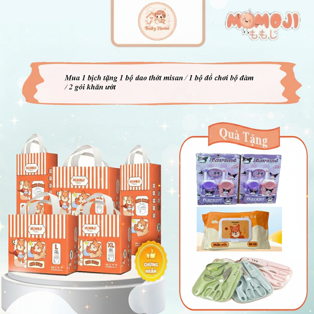 [Bản Mới] Tã quần/Dán Momoji AIR DRY, mềm, mỏng, thoáng khí,công nghệ khóa ẩm 12 tiếng