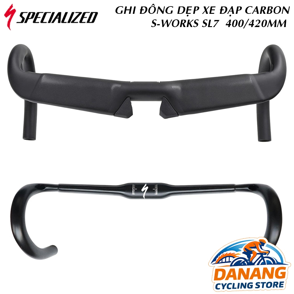 Ghi Đông Cong Dẹp Xe Đạp Road Carbon Specialized S-Works SL7 – 400 / 420mm, Cốt 31.8mm