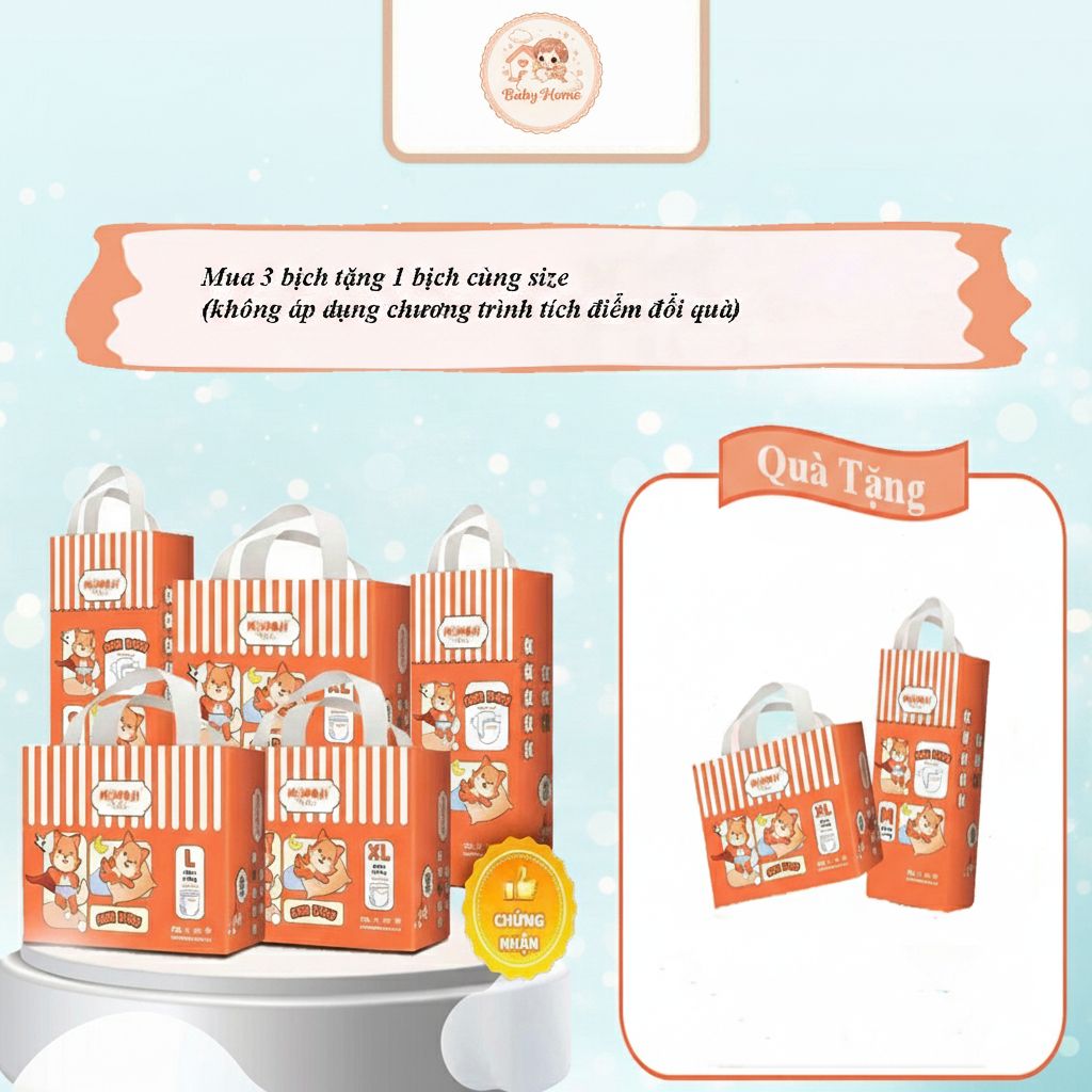 [3 tặng 1 ] Tã quần/Dán Momoji AIR DRY, mềm, mỏng, thoáng khí,công nghệ khóa ẩm 12 tiếng