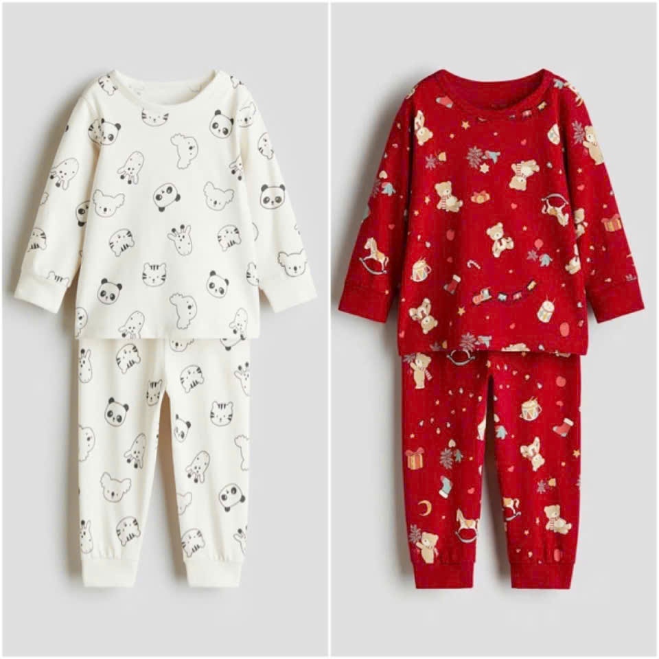 Set bộ quần áo thu đông bé trai HM Auth (sz 4-6m đến 3-4y)