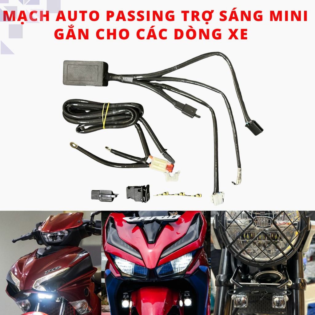 Mạch auto passing công tắc rời gắn trợ sáng bi cầu mini m10 ultra, z20, m10 plus cho các dòng xe máy