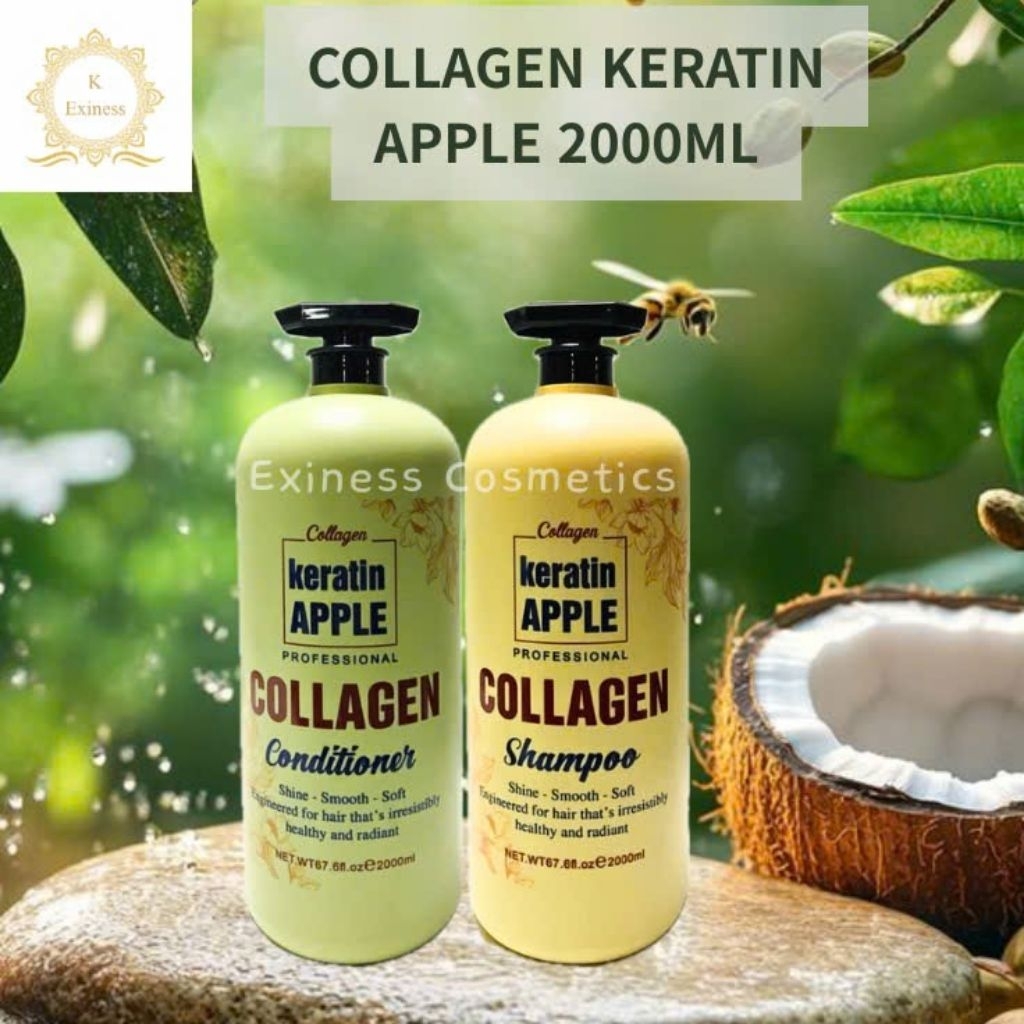 Dầu gội xả collagen keratin apple 2000ml hương thơm mềm mượt ,mọc tóc,giá sỉ chuyên salon spa