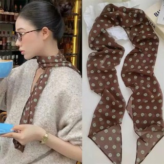 Khăn quàng cổ chấm bi, Khăn voan vintage Y2k tạo nhiều kiểu phụ kiện thời trang quà tặng bạn gái J10